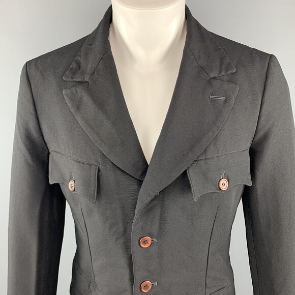 COMME des GARCONS HOMME PLUS M Black Polyester Military Jacket - Picture 2 of 9